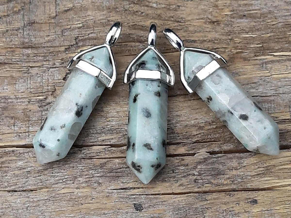 Edelsteen Jaspis Kiwi - pendel - healing punt hanger